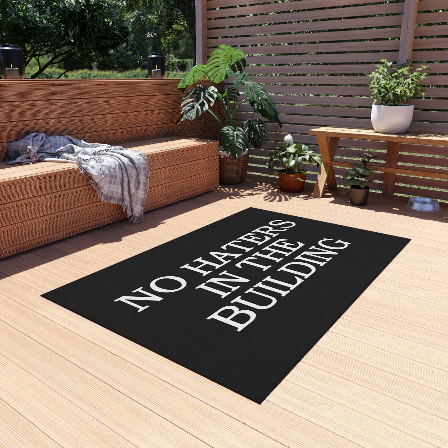 No Haters In The Building Rug Great housewarming Gift No Haters In The Building Outdoor Welcome Mat