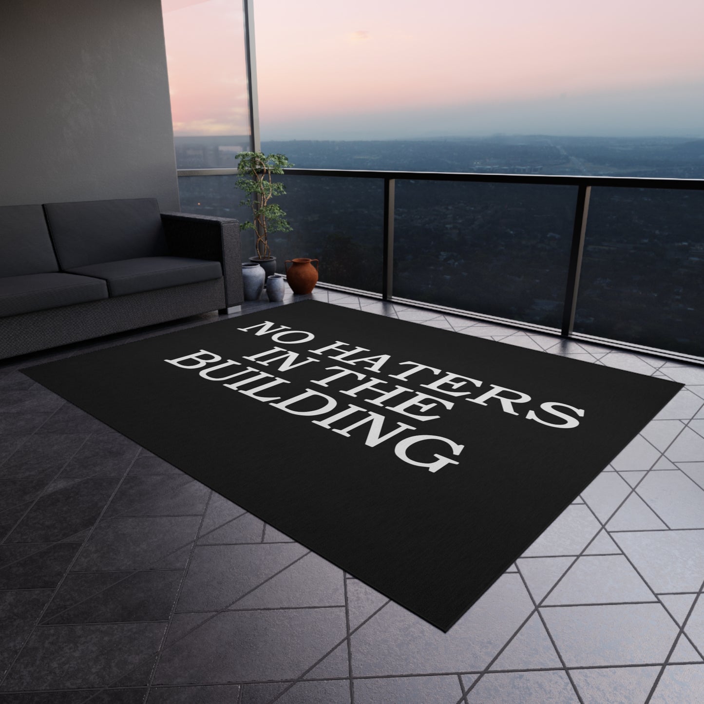 No Haters In The Building Rug Great housewarming Gift No Haters In The Building Outdoor Welcome Mat