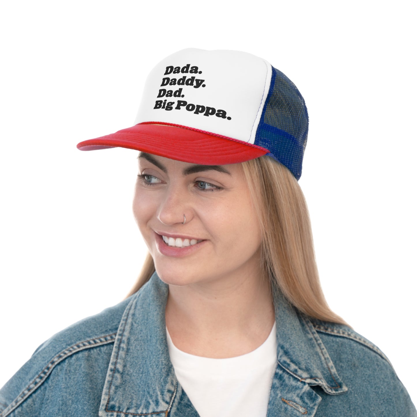 Dada Daddy Dad Big Poppa Snapback Trucker Hat Great Father's Day Gift for Dada Daddy Dad Big Poppa Cap, Hats for Dada Daddy Dad Big Poppa