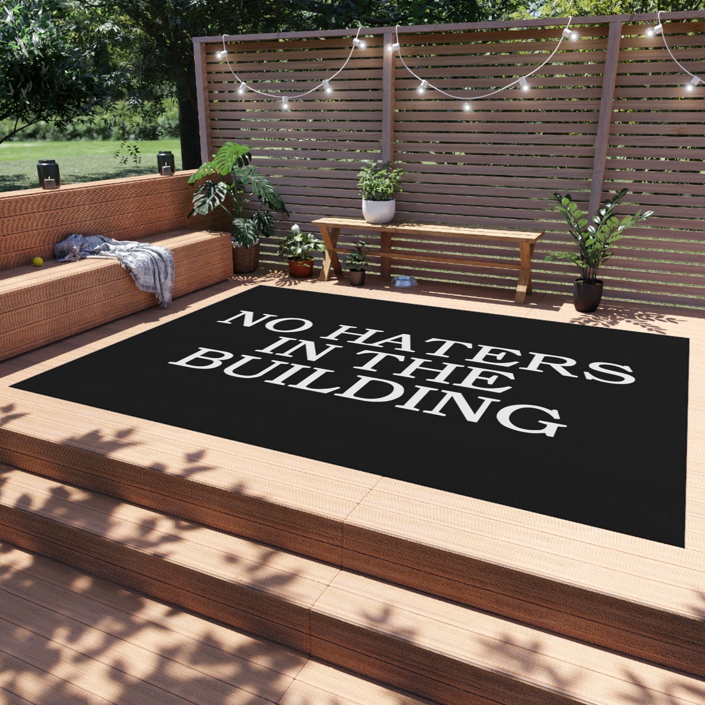 No Haters In The Building Rug Great housewarming Gift No Haters In The Building Outdoor Welcome Mat