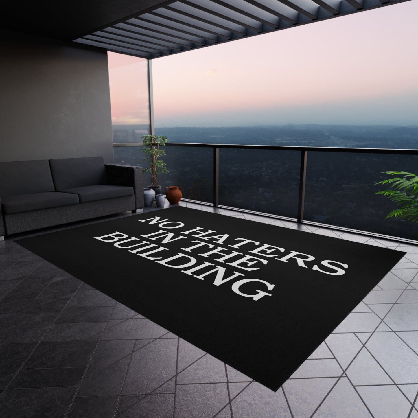 No Haters In The Building Rug Great housewarming Gift No Haters In The Building Outdoor Welcome Mat