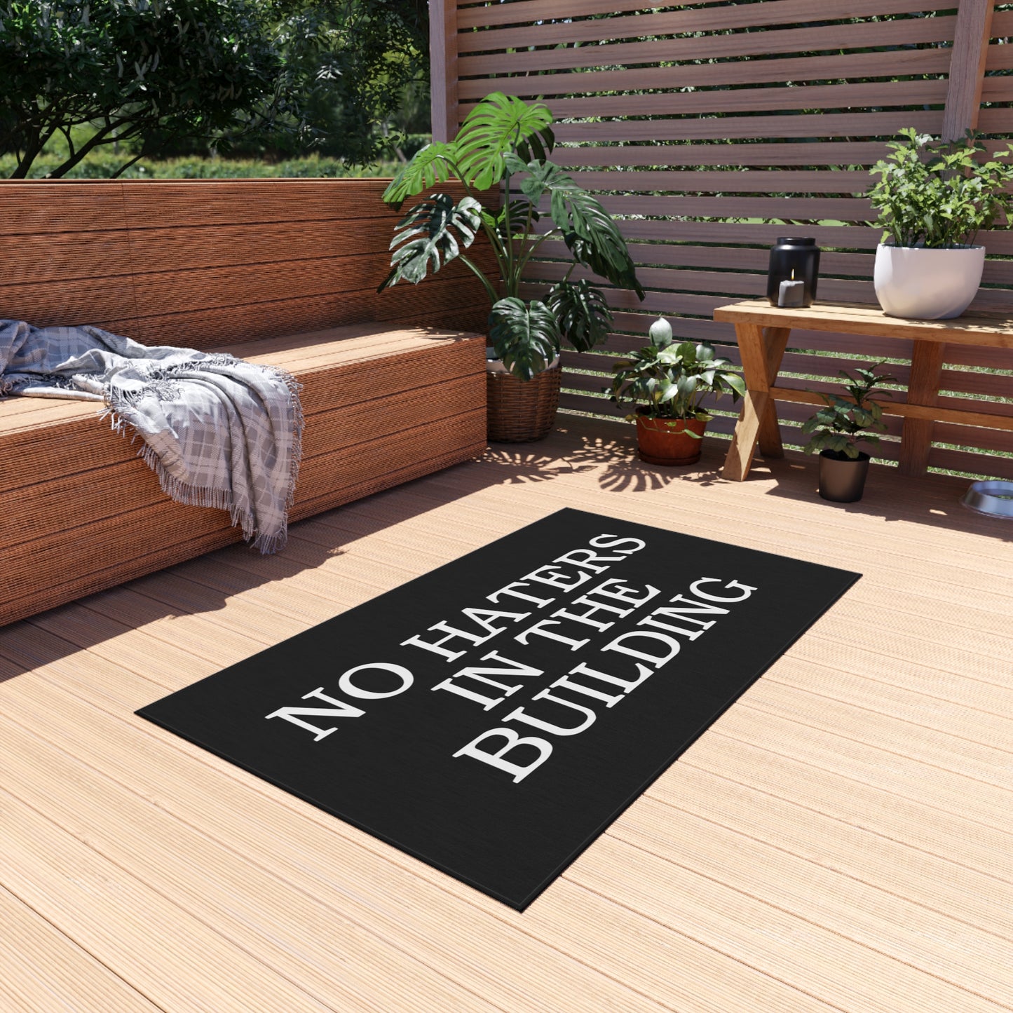 No Haters In The Building Rug Great housewarming Gift No Haters In The Building Outdoor Welcome Mat
