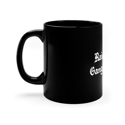 Raised on Gangsta Rap 11oz Black Mug Great housewarming Gift, Rap Rug, Funny Hip Hop Gift