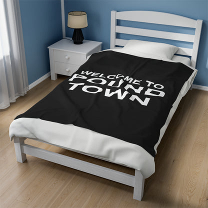 Funny Welcome To Pound Town Blanket Plush Netflix and Chill Blanket