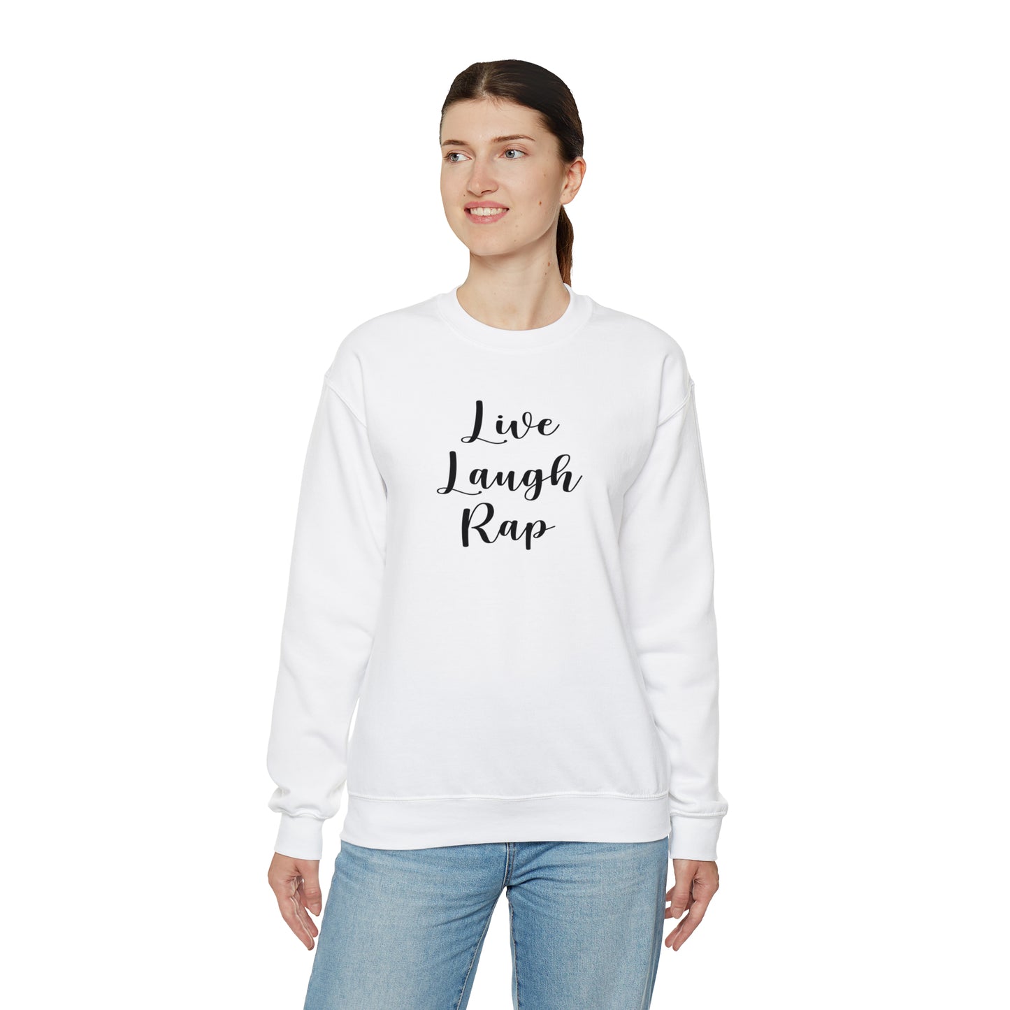 Live Laugh Rap Hip-Hop Crewneck Sweatshirt for Rap & Hip-Hop Lover, Rap Crewneck