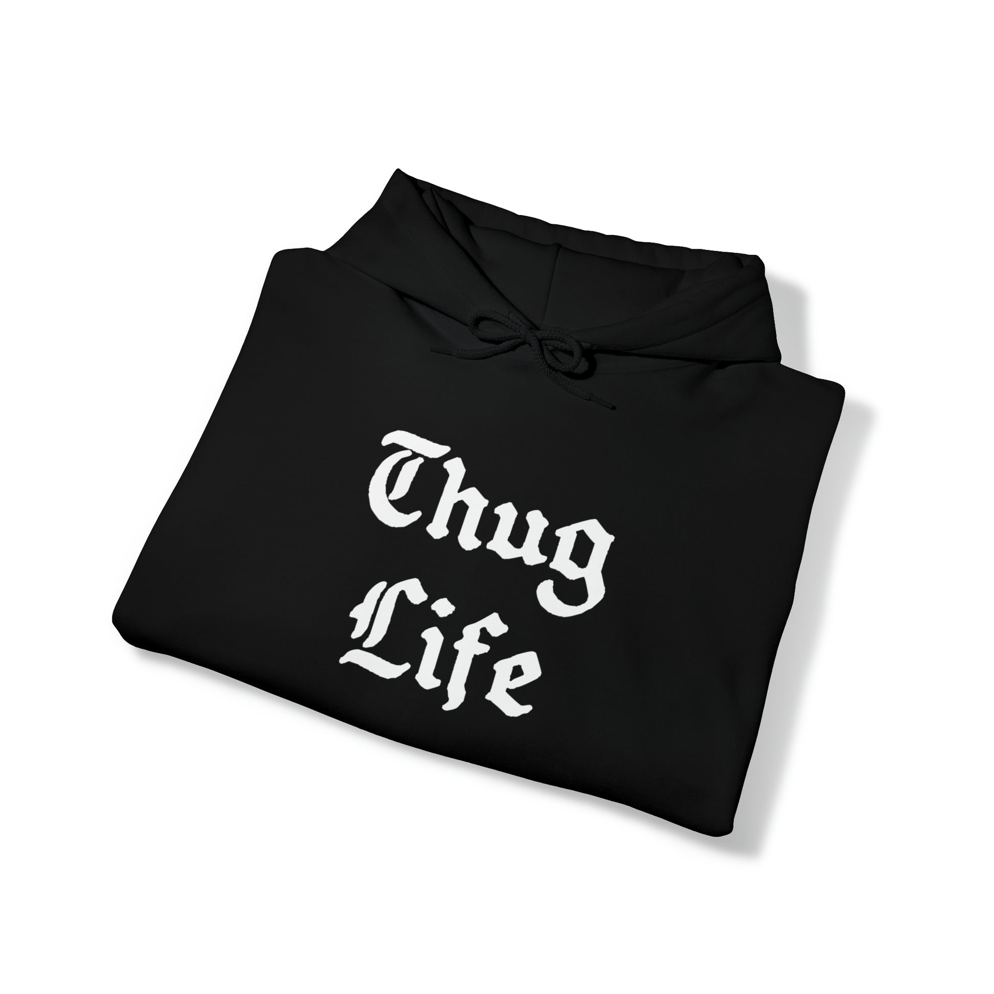 Black Thug Life Hoodie Folded