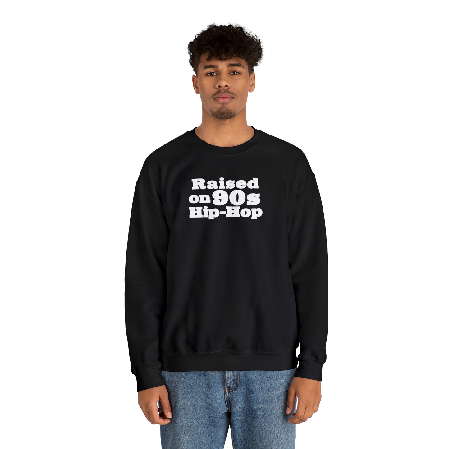 Raised on 90s Hip-Hop Crewneck Sweatshirt for 90s Hip-Hop Lover