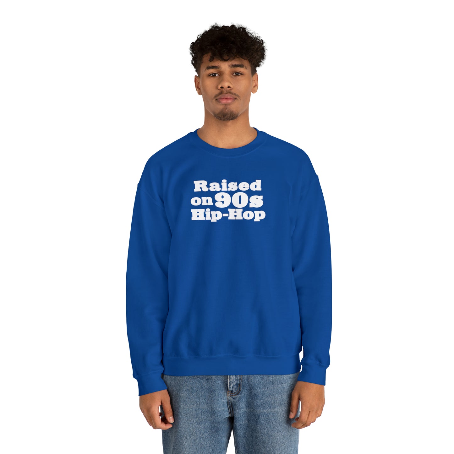 Raised on 90s Hip-Hop Crewneck Sweatshirt for 90s Hip-Hop Lover