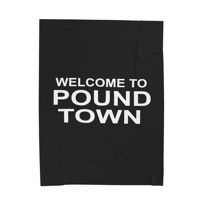 Funny Welcome To Pound Town Blanket Plush Netflix and Chill Blanket