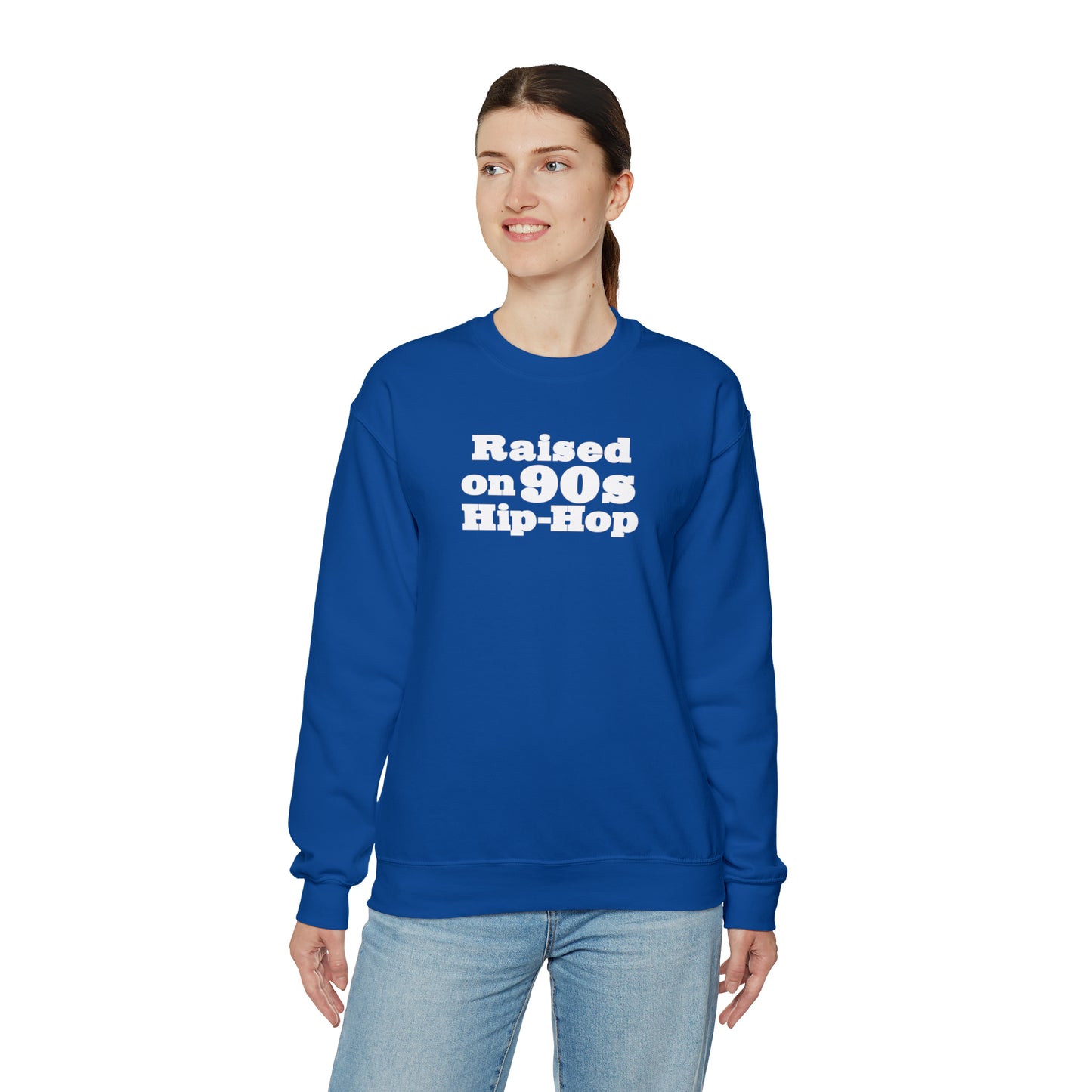 Raised on 90s Hip-Hop Crewneck Sweatshirt for 90s Hip-Hop Lover