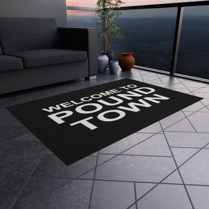 Welcome to Pound Town Rug Great Gift for a friend, Funny Mat Rug