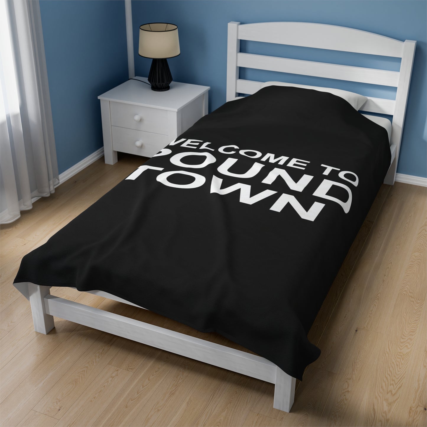 Funny Welcome To Pound Town Blanket Plush Netflix and Chill Blanket