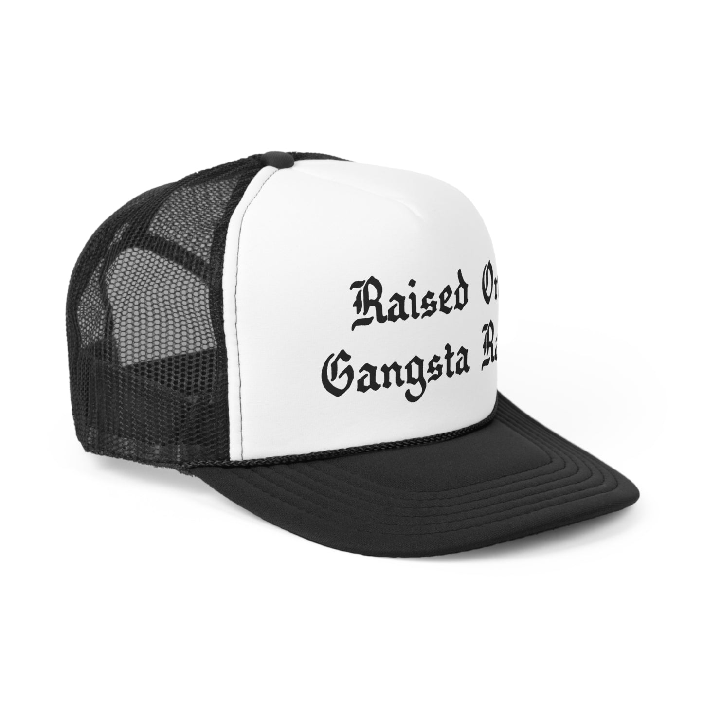 Raised on Gangsta Rap Snapback Trucker Hat Great gift for a Gangsta Hip-Hop & Rap Lover Hat, Rap Hat