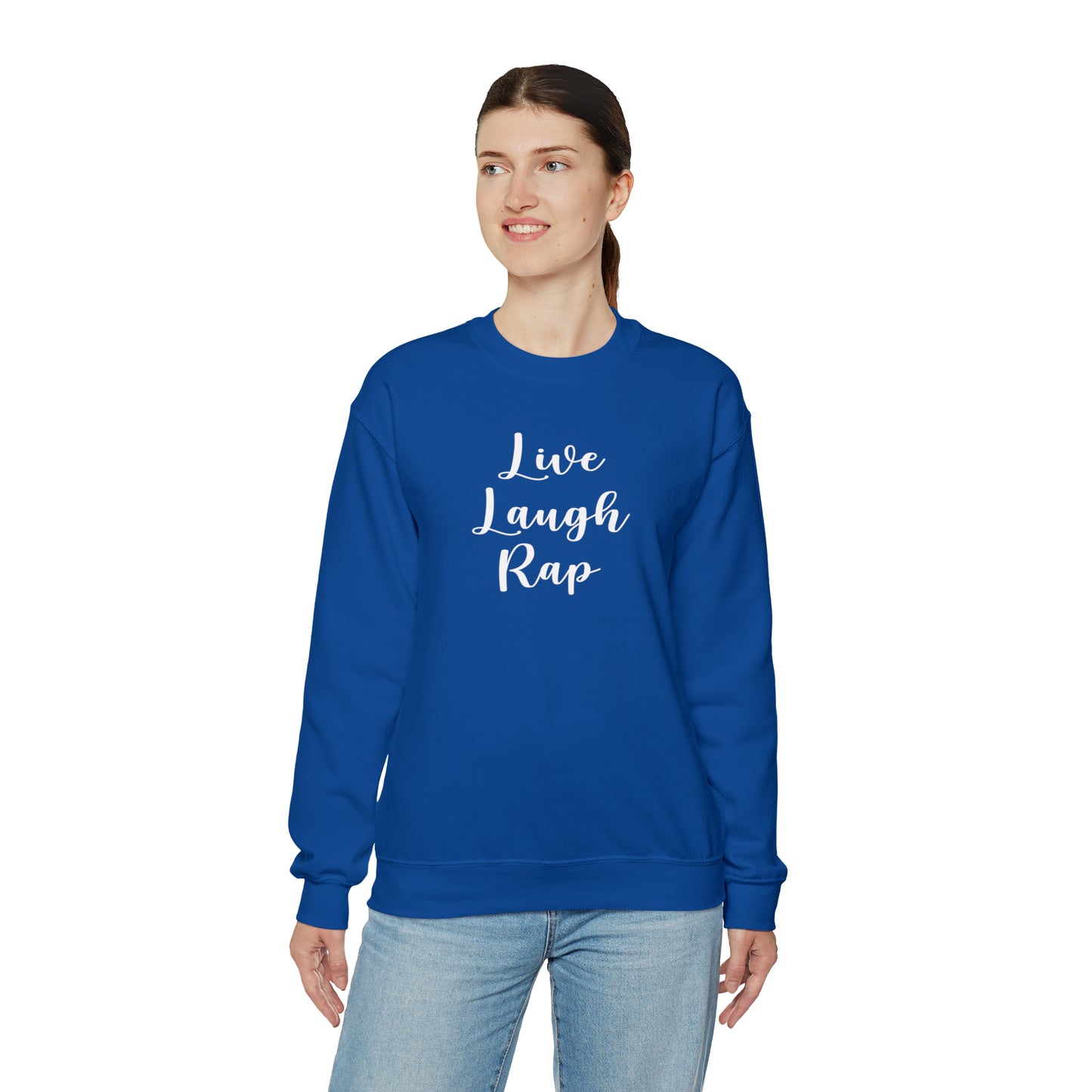 Live Laugh Rap Hip-Hop Crewneck Sweatshirt for Rap & Hip-Hop Lover, Rap Crewneck