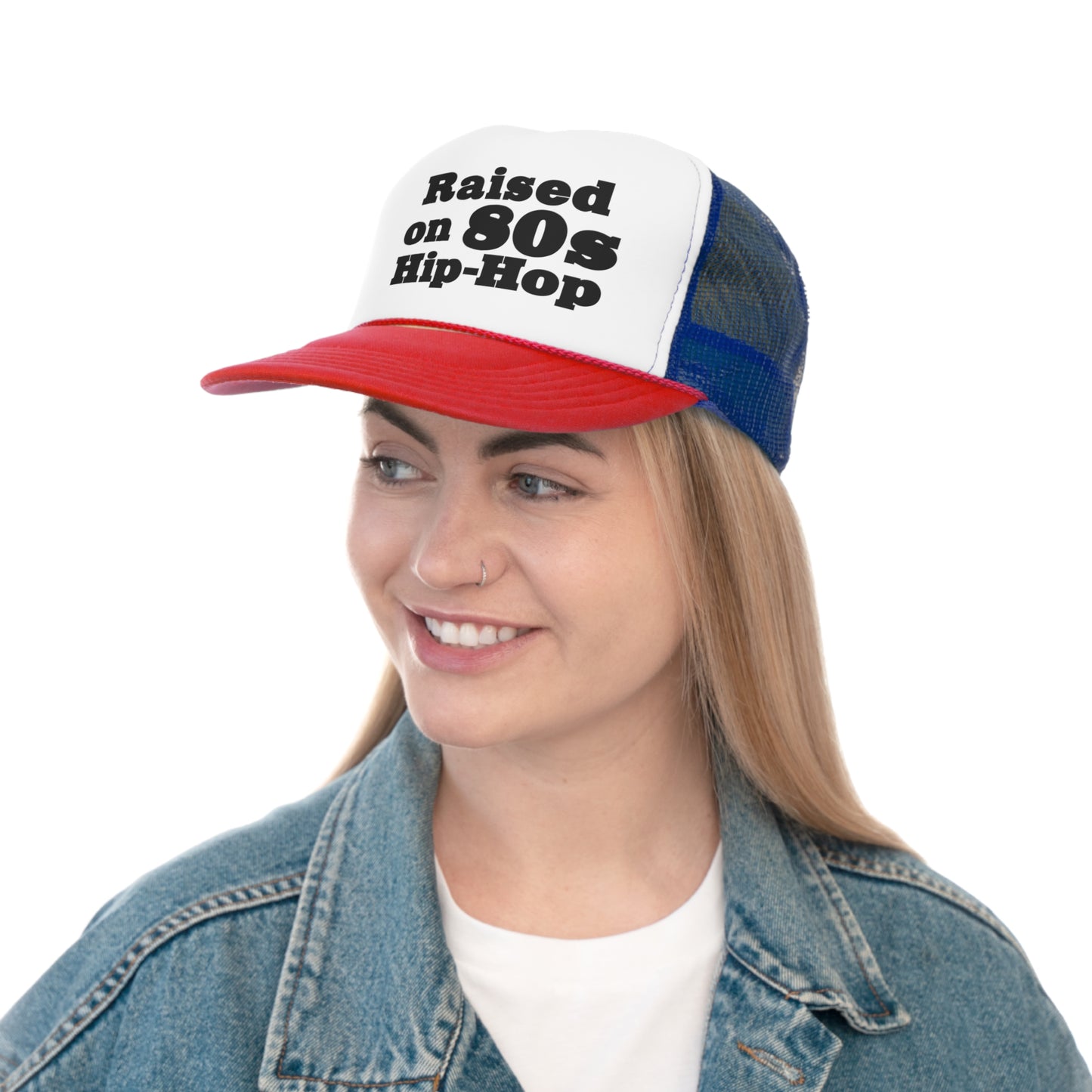 Raised on 80s Hip-Hop Snapback Trucker Hat Great gift for a 80s Hip-Hop & Rap Lover Hat