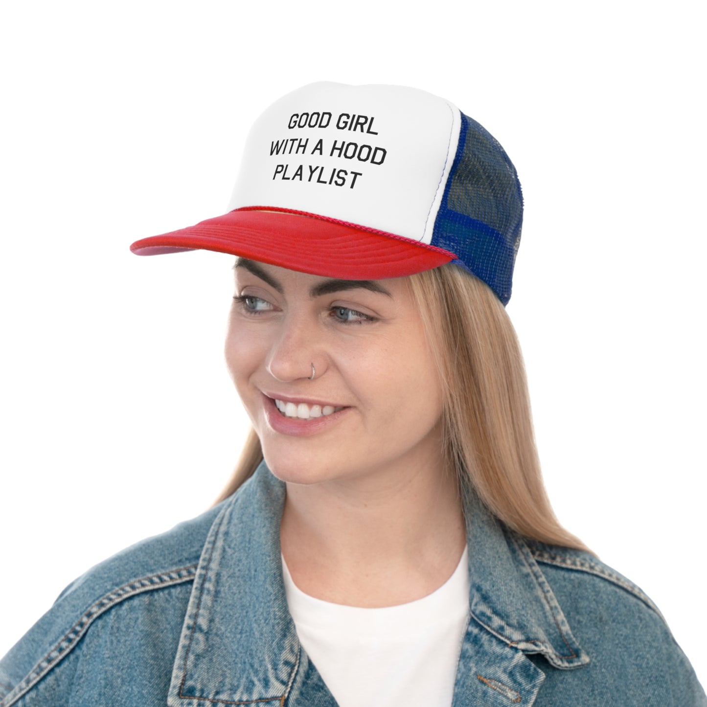 Good Girl With A Hood Playlist Snapback Trucker Hat Great gift for a Good Girl With A Hood Playlist