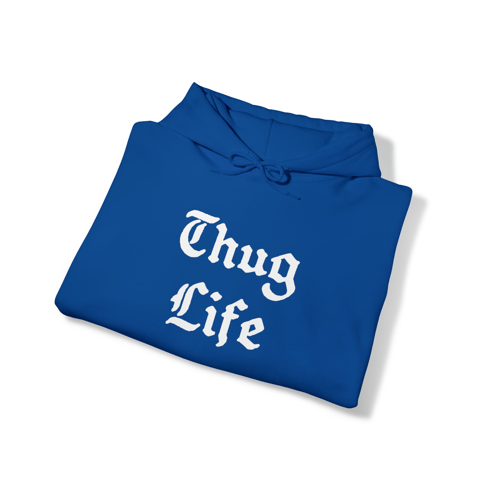 Blue Thug Life Hoodie Folded
