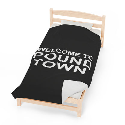 Funny Welcome To Pound Town Blanket Plush Netflix and Chill Blanket