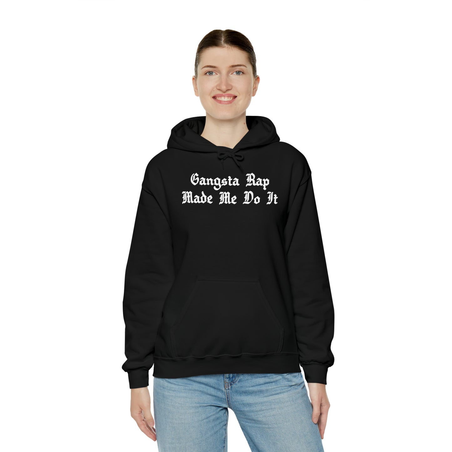 Gangsta Rap Made Me Do It Hoodie Sweatshirt, Rap Hoodie, Funny Hip-Hop Gift