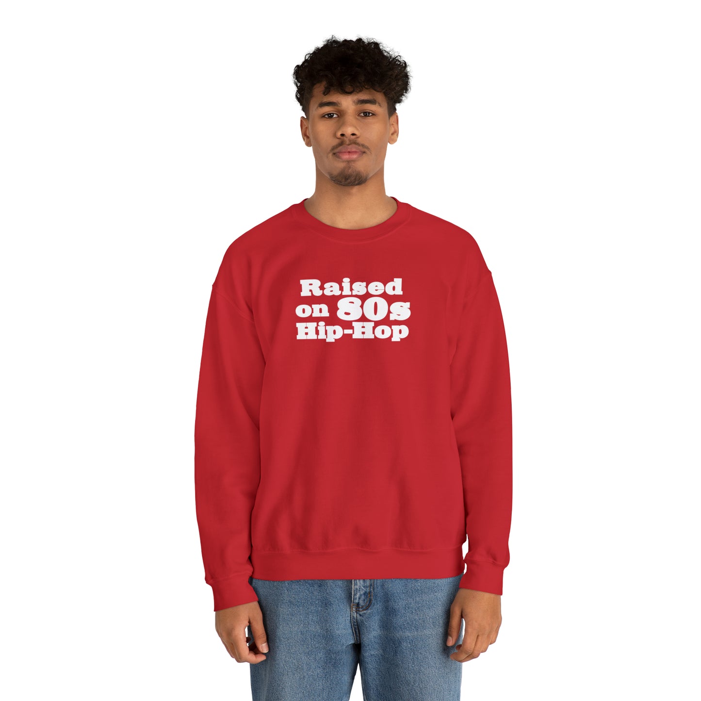 Raised on 80s Hip-Hop Crewneck Sweatshirt for 80s Hip-Hop Lover