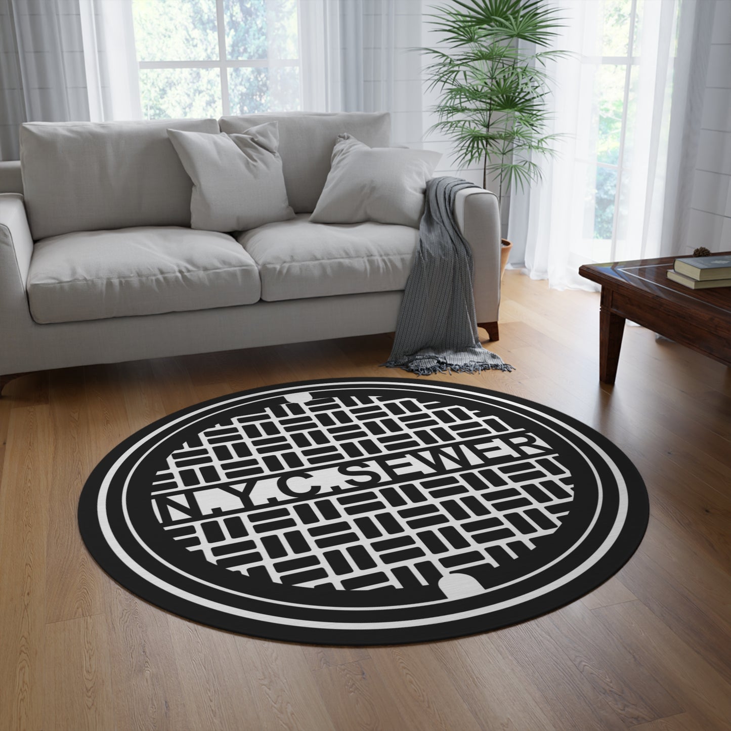 N.Y.C. Sewer Round Rug