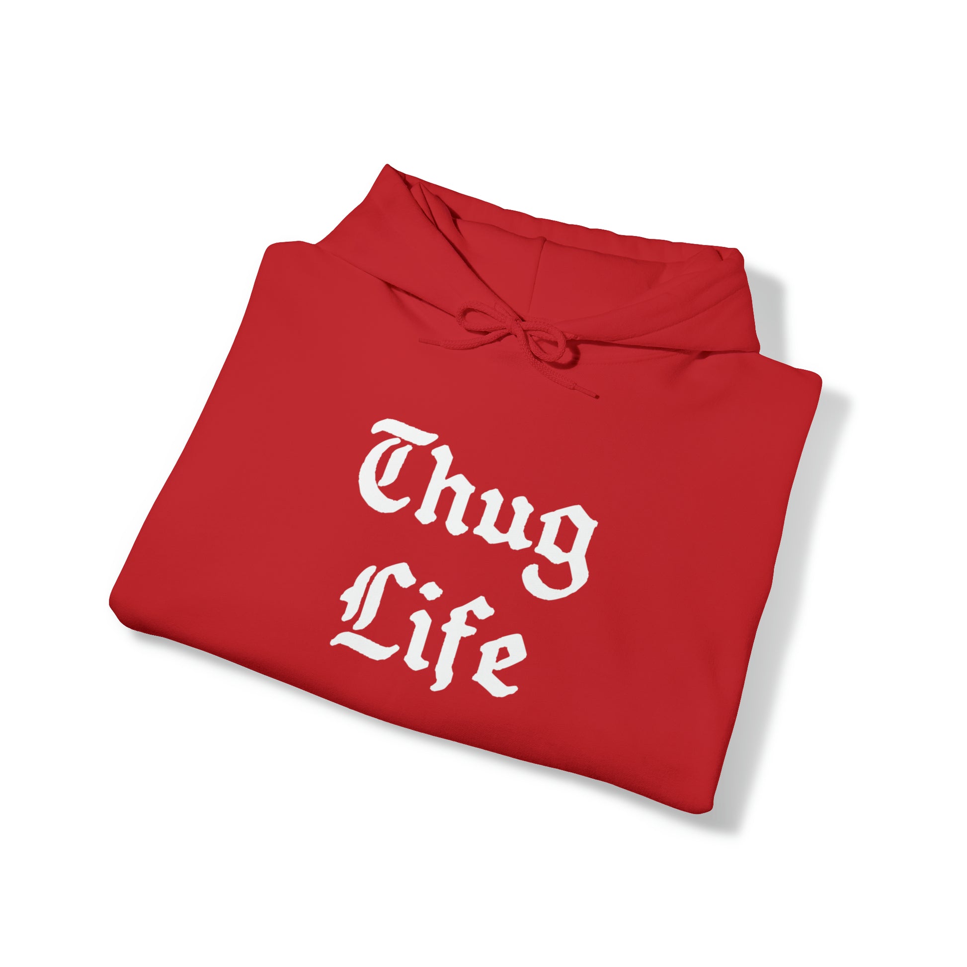 Red Thug Life Hoodie Folded