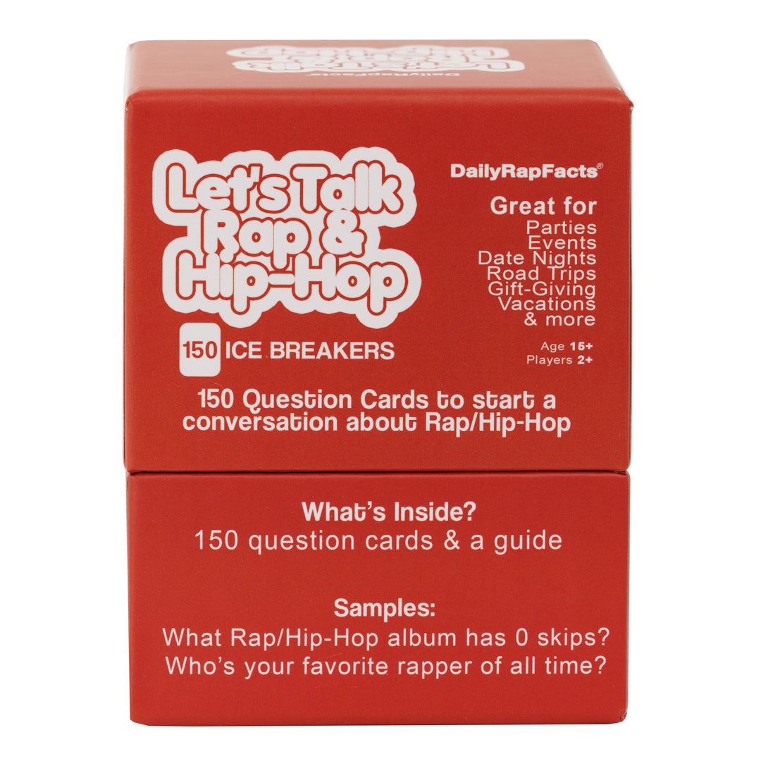 Back of Let's Talk Rap & Hip-Hop (Conversation Starter Card Game)