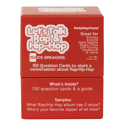 Back of Let's Talk Rap & Hip-Hop (Conversation Starter Card Game)