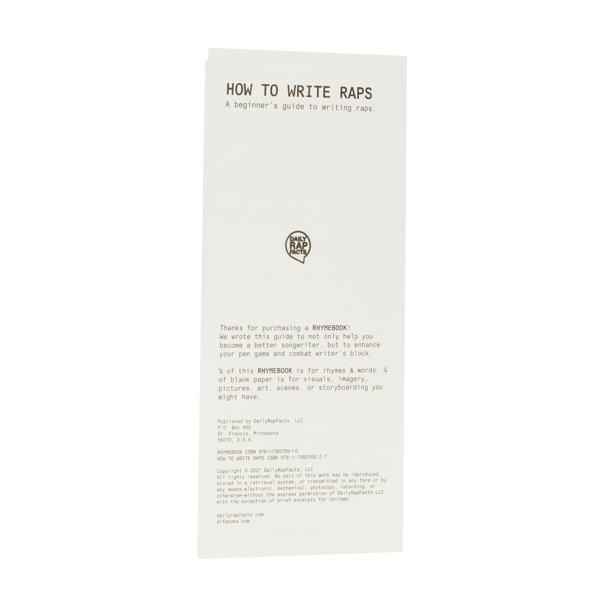 How to Write Raps (Booklet) DailyRapFacts Store