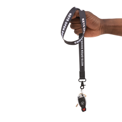 Keys Open Doors Lanyard (Black)