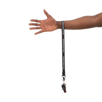 Keys Open Doors Lanyard (Black)