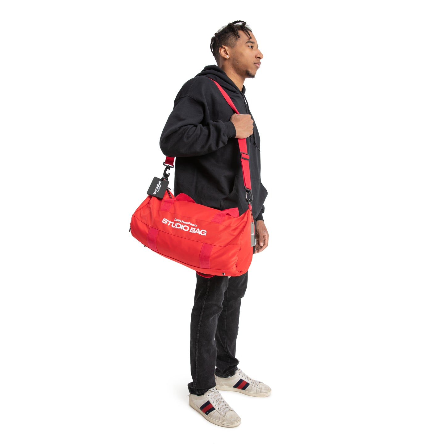 Genuine Holding Studio Bag Red on shoulder