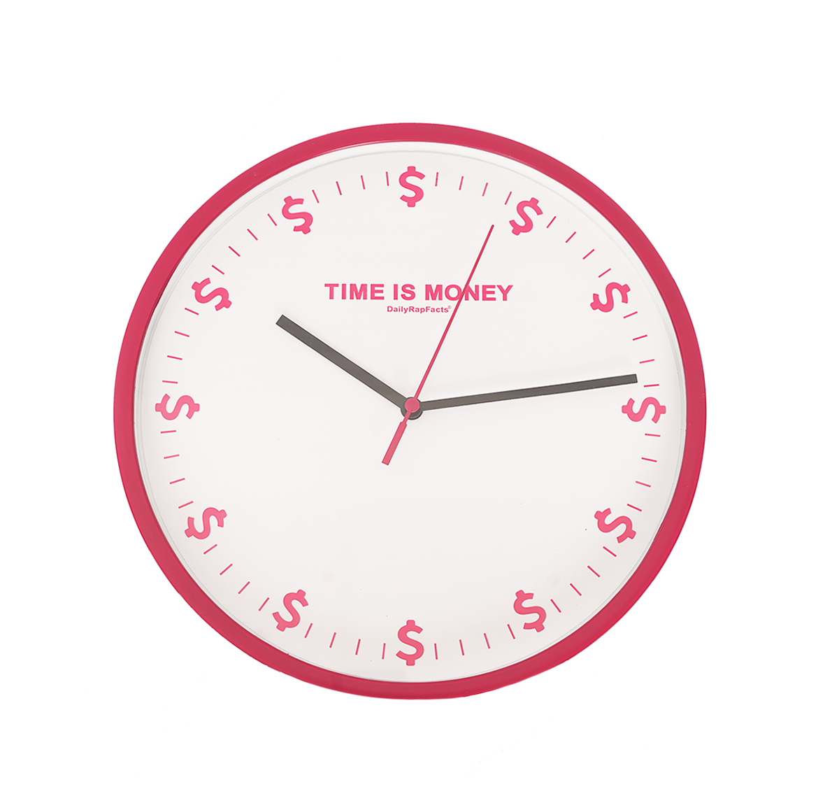 Time is Money Clock Red